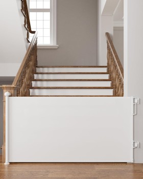 Cumbor 76" Retractable Baby Gate (White)