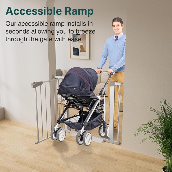 Cumbor Baby Gate for Stairs (Silver) (image 5)