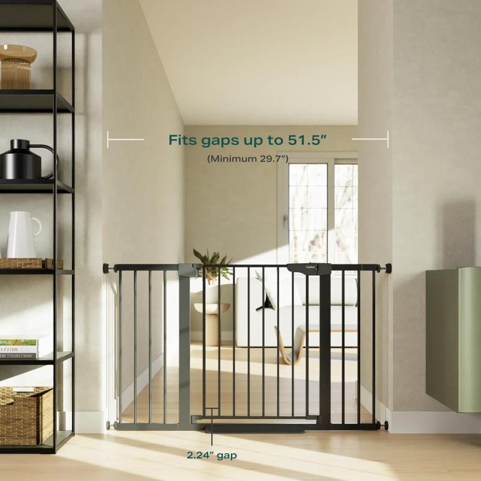 Cumbor Extra Wide Baby Gate (Black) Auto Close (image 3)